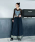 Stitch Contrast Color Wide Denim